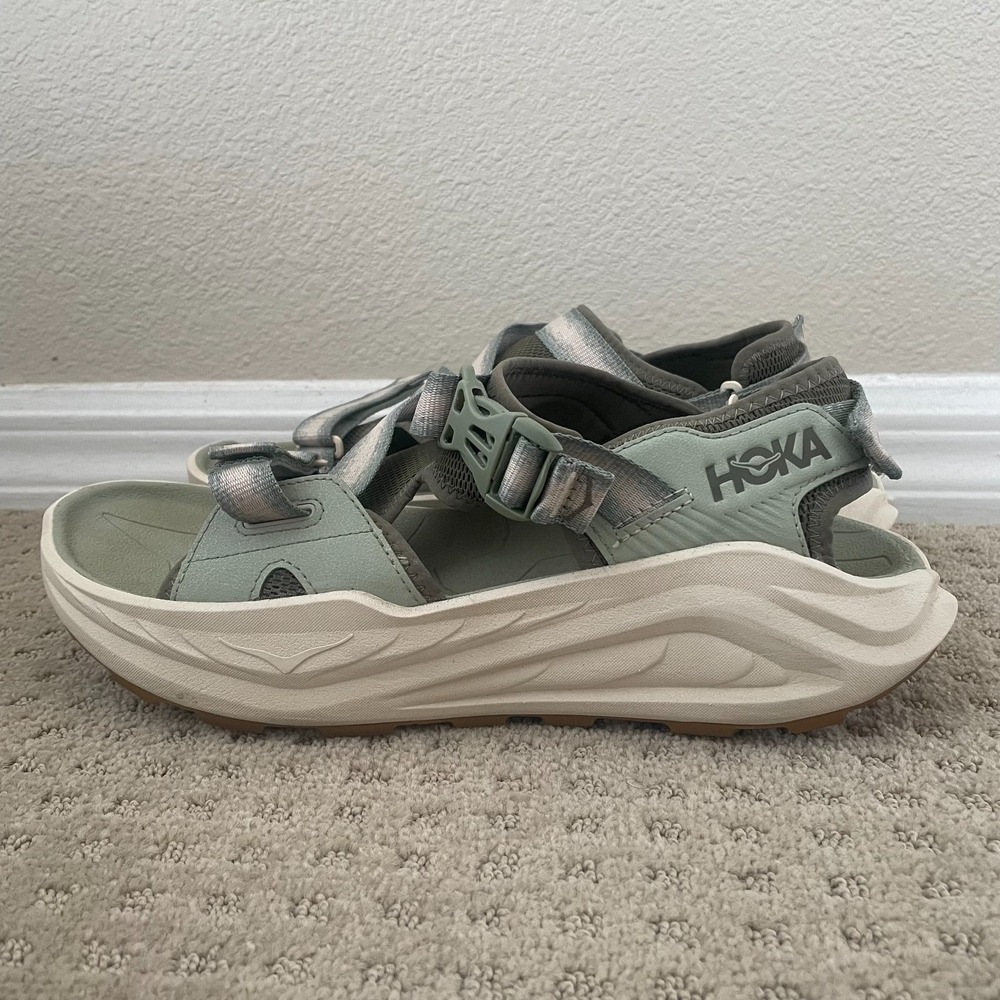 HOKA ONE ONE Infini Hike Sandals Men‎ 12.5D Tc Sea Moss Oat Milk  162570-SMLK